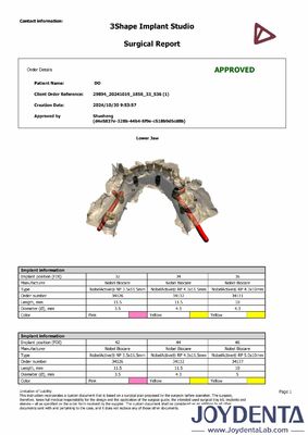 ガイドされた外科手術ソリューション デジタルインプラント計画のための単一使用 2mm 厚さ